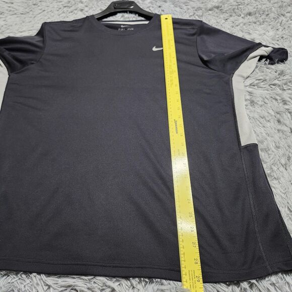 Nike Shirt Mens XL Black Gray Dri-FIT Athletic Running Performance Workout Tee - Picture 8 of 12